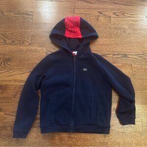 Lacoste Kids Navy Blue Hoodie with Logo Details